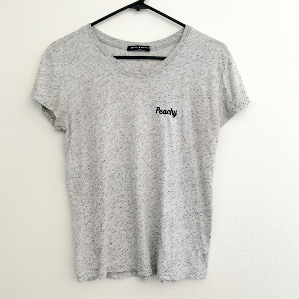 Brandy Melville John Galt Peachy Tee in Gray